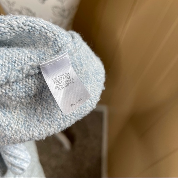 J. Jill Light Blue Turtle Neck Long Sleeve Sweater Size Small 3/4 Sleeve - Picture 3 of 3